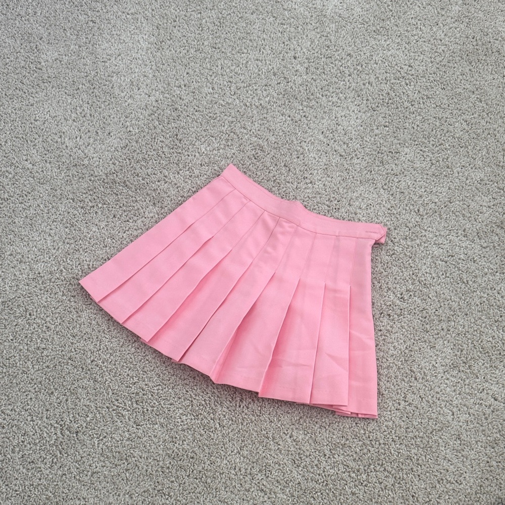 American Apparel Pink Pleated Mini Skirt